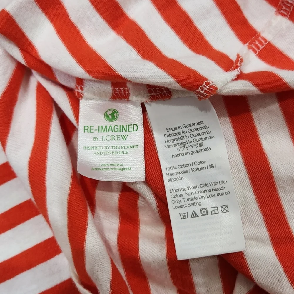 J Crew Short Sleeve Striped T-Shirt Dress 100% Cotton Super Cute Size XS